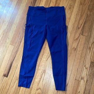 Lululemon Fast & Free Legging 12  Blue Running Work Out Side Pockets